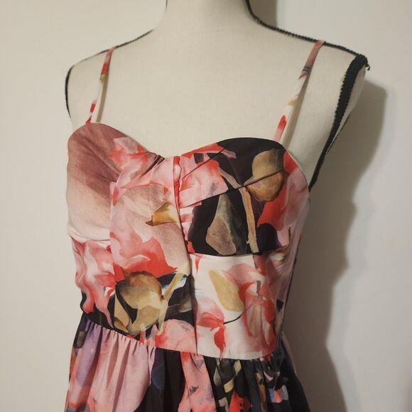 Corey Lynn Calter Anthropologie Daybreak Watercolor Midi sun Dress sz 4 - Picture 4 of 10